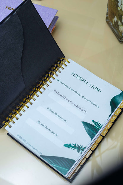 Peaceful Living Daily Planner - Black