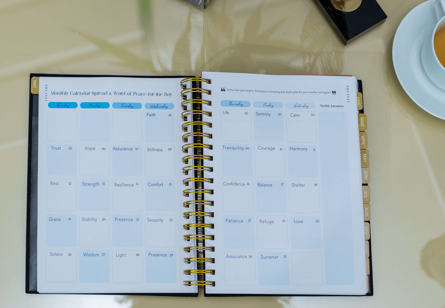Peaceful Living Daily Planner - Black