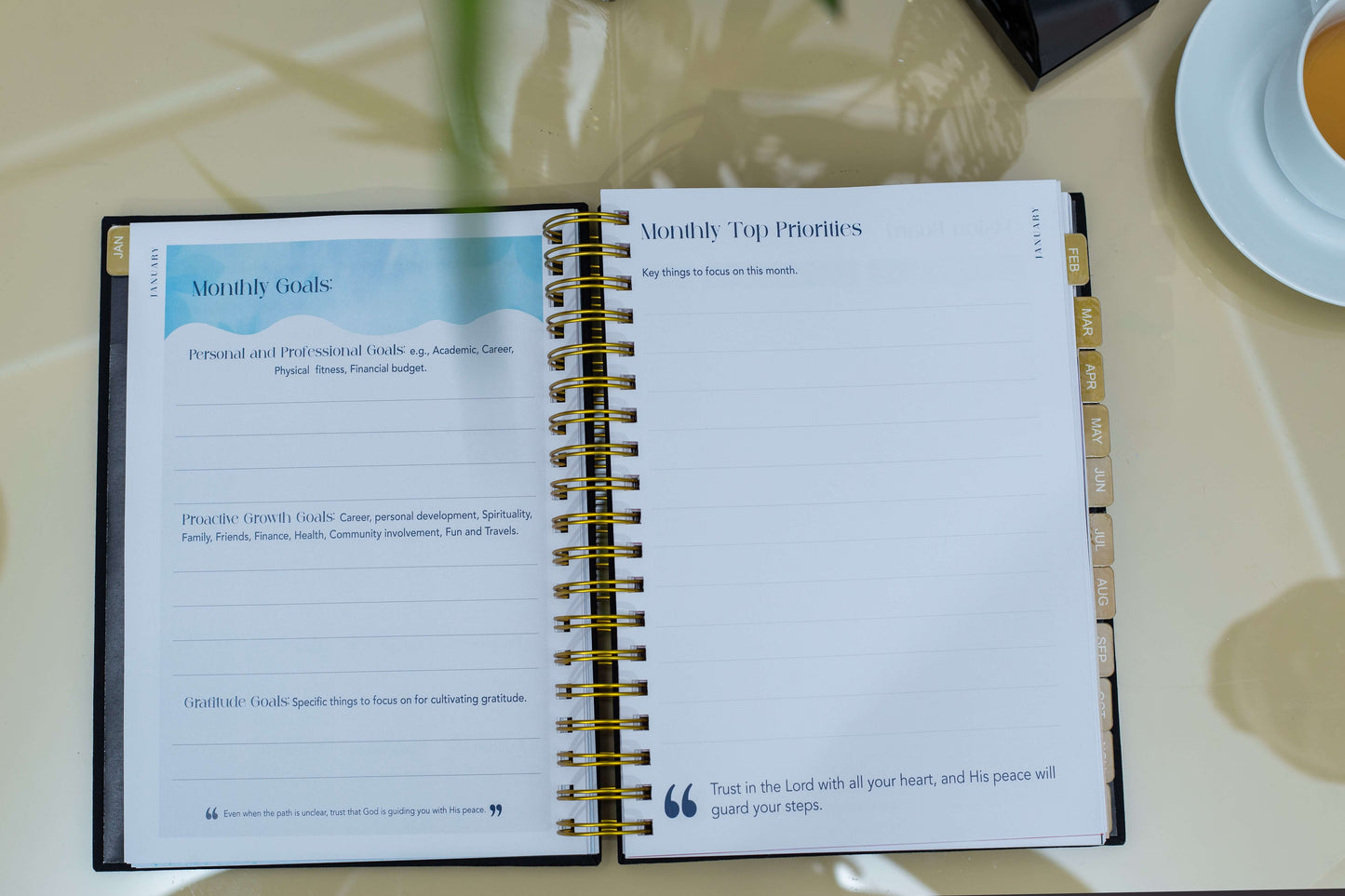 Peaceful Living Daily Planner - Black