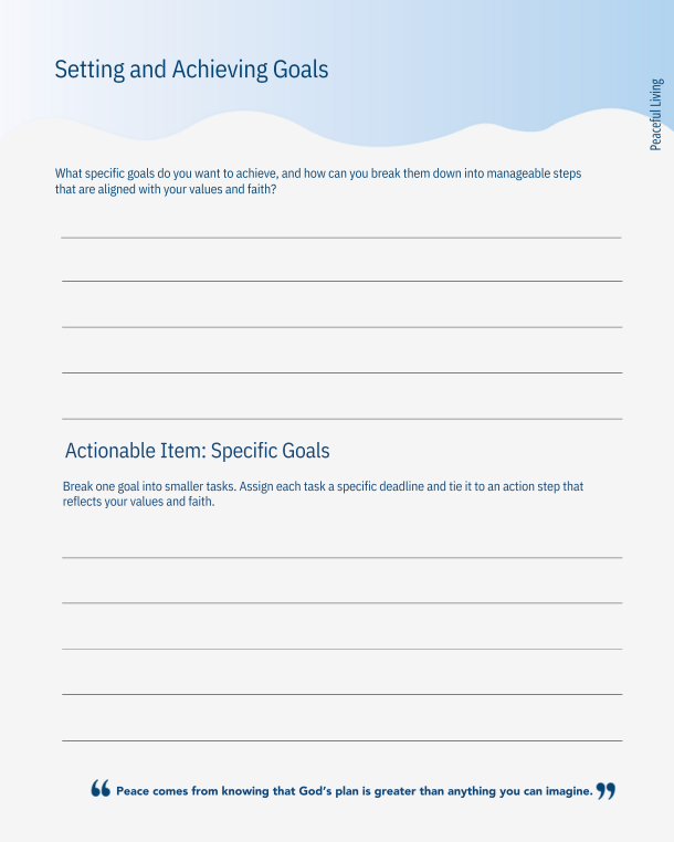 Peaceful Living Workbook